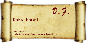 Daka Fanni névjegykártya